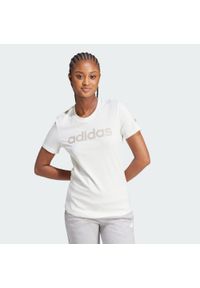Adidas - LOUNGEWEAR Essentials Slim Logo Tee. Kolor: szary, biały, wielokolorowy. Sport: taniec, joga i pilates
