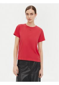 Pinko - PINKO T-Shirt 100373 A228 Czerwony Regular Fit. Kolor: czerwony. Materiał: bawełna