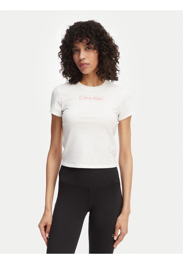 Calvin Klein T-Shirt LVGWS6K240 Biały Regular Fit. Kolor: biały. Materiał: bawełna