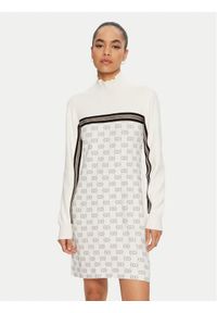 Liu Jo Sport Sukienka dzianinowa TF4227 MS63L Écru Regular Fit. Materiał: syntetyk, wiskoza. Typ sukienki: sportowe. Styl: sportowy #1