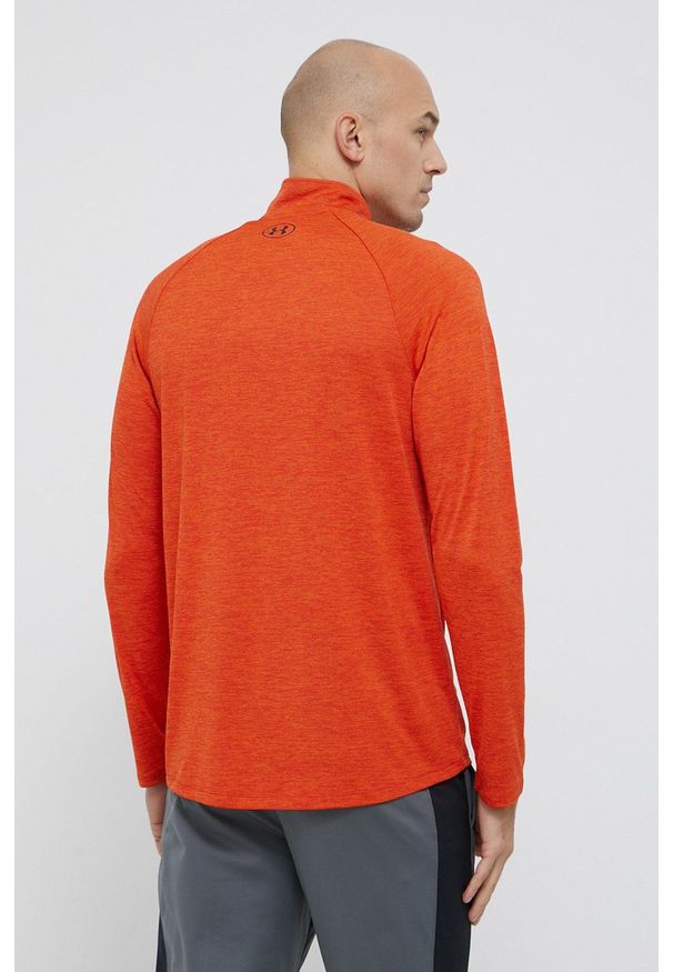 Under Armour Bluza 1328495 męska kolor pomarańczowy melanżowa. Kolor: pomarańczowy. Długość rękawa: raglanowy rękaw. Długość: krótkie. Wzór: melanż