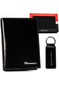 Zestaw prezentowy skórzany ROVICKY R-SET-M-N4-KCS czarny. Kolor: czarny. Materiał: skóra