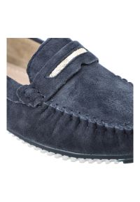 Mokasyny damskie S.Barski, cholewka ze skóry naturalnej zamszowej wsuwany fason z ozdobnym paskiem, granatowe, LR61-7029. Okazja: na co dzień. Zapięcie: pasek. Kolor: niebieski. Materiał: skóra, zamsz. Szerokość cholewki: normalna. Wzór: aplikacja. Styl: elegancki, klasyczny, casual #6