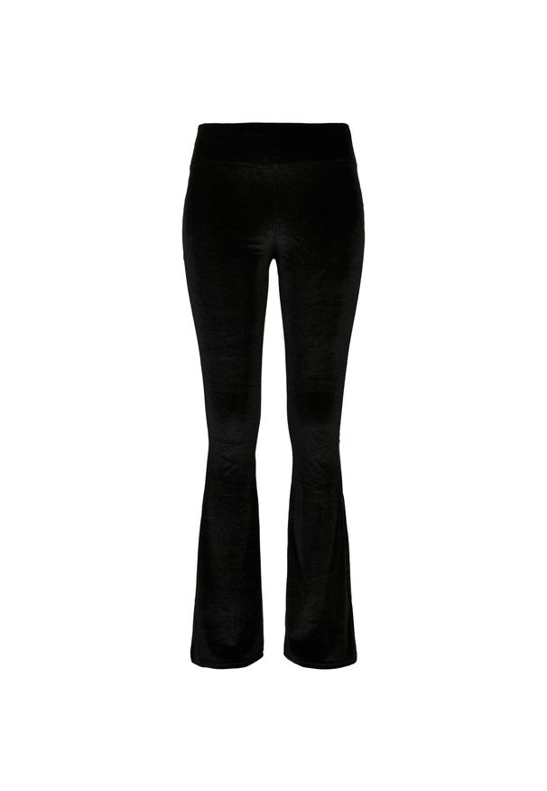 Damskie legginsy z wysoką talią Urban Classics velvet boot (GT). Stan: podwyższony. Kolor: czarny. Materiał: welur