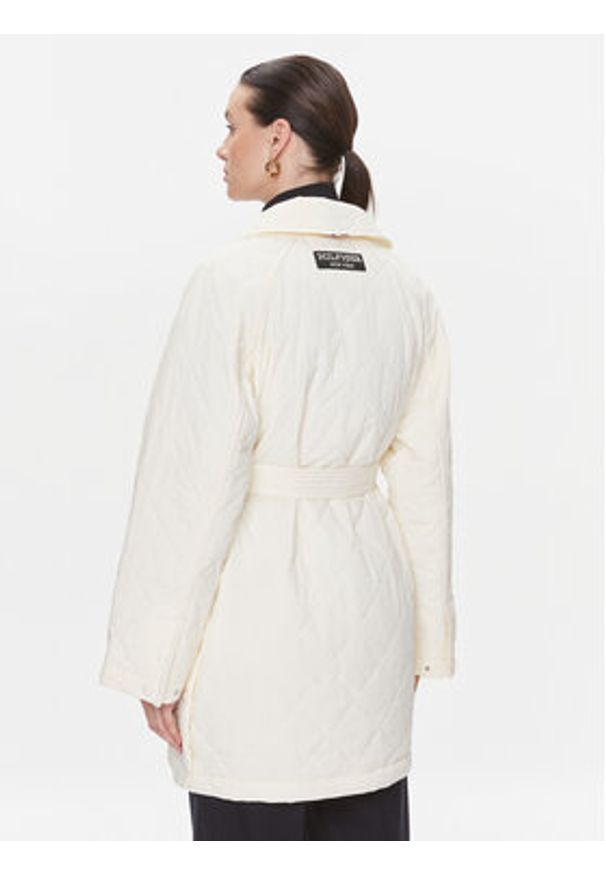 TOMMY HILFIGER - Tommy Hilfiger Kurtka przejściowa WW0WW40469 Écru Relaxed Fit. Kolor: beżowy. Materiał: syntetyk