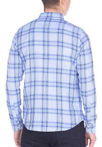 Lee - LEE RIDER SHIRT MĘSKA KOSZULA Z DŁUGIM RĘKAWEM W KRATĘ LIGHT BLUE L856GMEJ. Długość rękawa: długi rękaw. Długość: długie