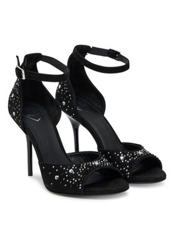 Love Moschino - LOVE MOSCHINO Sandały JA16119G0MJA0000 Czarny. Kolor: czarny. Materiał: skóra, zamsz