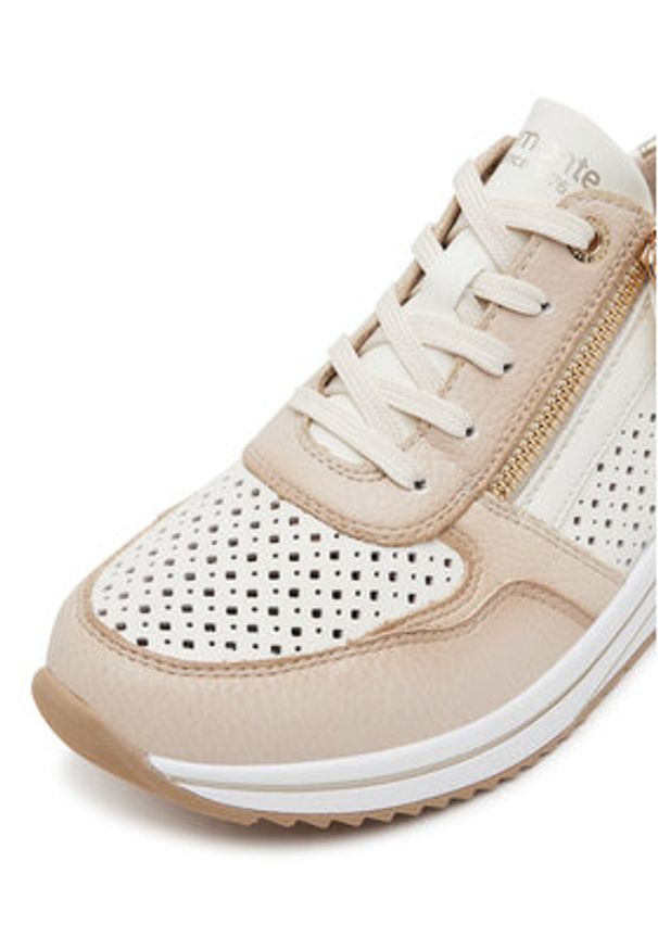Remonte Sneakersy D0T14-81 Beżowy. Kolor: beżowy. Materiał: syntetyk, skóra