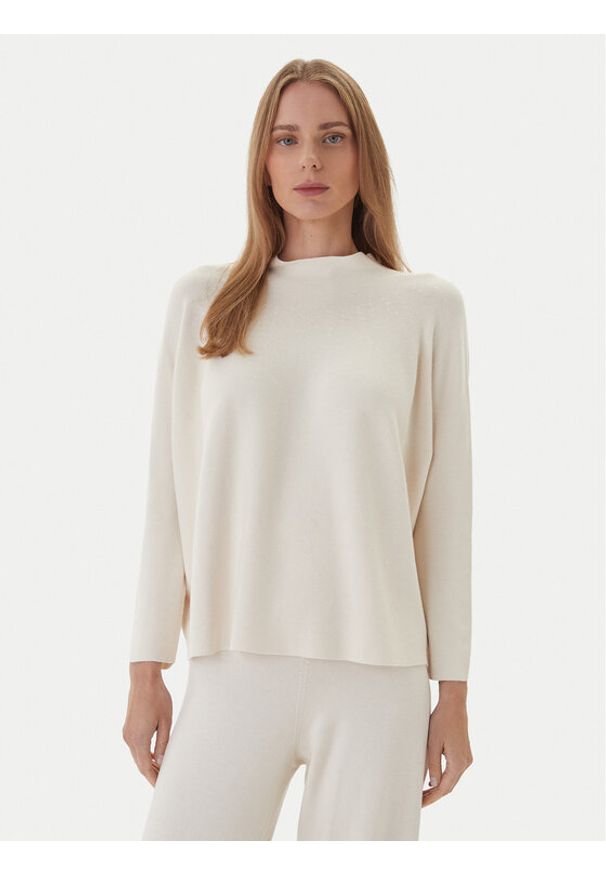 Kontatto Sweter 3M0811C Écru Regular Fit. Materiał: wiskoza