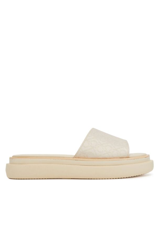 Calvin Klein Klapki Flatform Slide Jacq HW0HW02461 Écru. Materiał: materiał