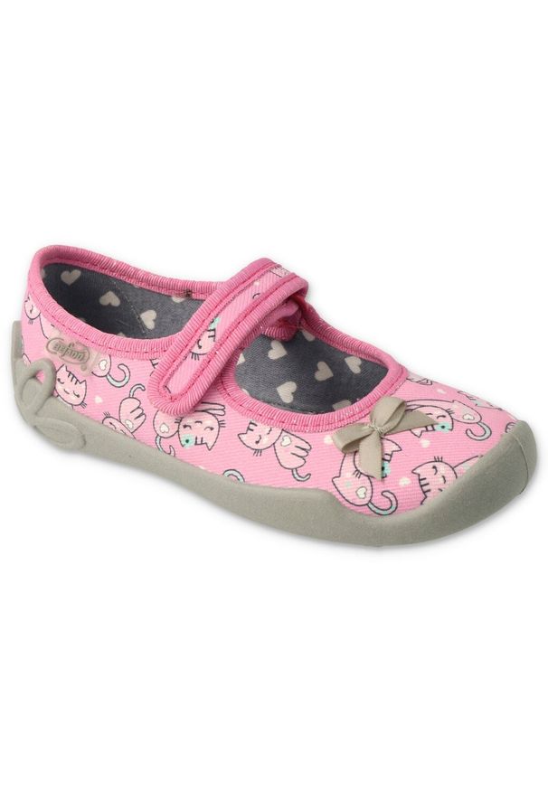 Befado obuwie dziecięce 114X452 różowe. Kolor: różowy. Materiał: bawełna, tkanina