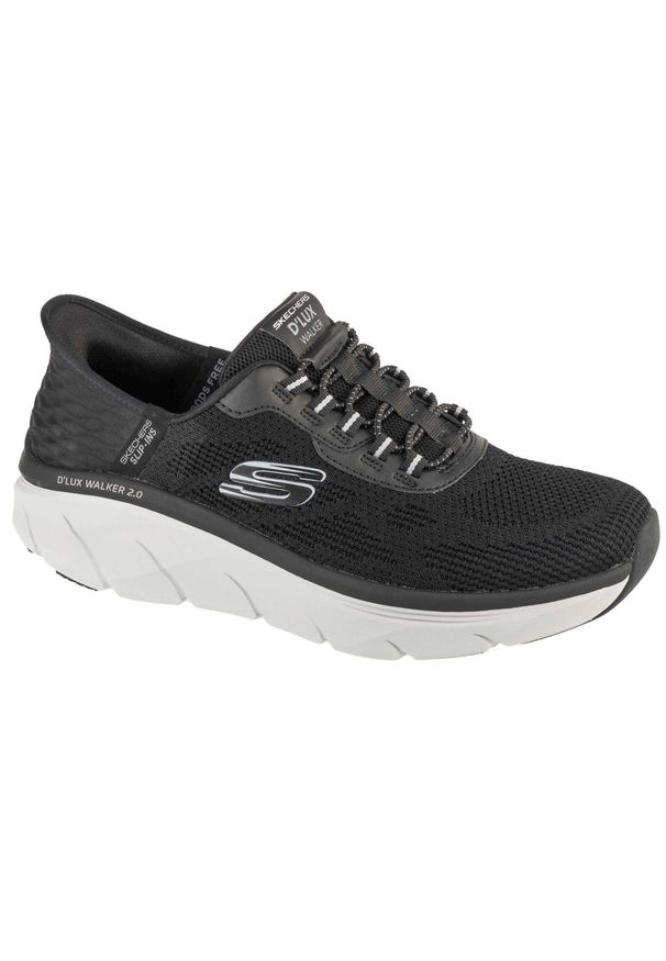 skechers - Buty sportowe Sneakersy męskie, Slip-ins: D'Lux Walker 2.0 - Rezinate. Kolor: czarny. Sport: turystyka piesza