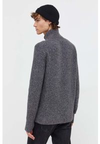 Abercrombie & Fitch sweter męski kolor szary z półgolfem. Kolor: szary. Materiał: dzianina. Długość: krótkie. Wzór: gładki #3