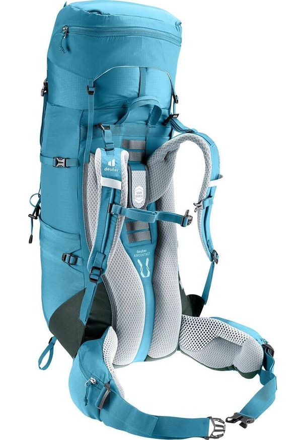 Plecak trekkingowy damski Deuter Aircontact Lite 45 + 10 SL - lagoon/ivy. Kolor: niebieski. Styl: sportowy