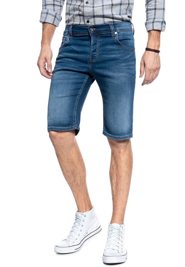 Mustang - MUSTANG CHICAGO SHORT MĘSKIE SZORTY KRÓTKIE SPODENKI DENIM BLUE 1011731 5000 682. Okazja: na co dzień, na spacer. Materiał: denim. Długość: krótkie. Sezon: lato. Styl: casual, elegancki, klasyczny