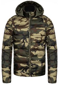 Wrangler - KURTKA ZIMOWA WRANGLER PUFFER JACKET CAMOUFLAGE W4725X4X3. Materiał: polar, puch. Wzór: moro. Sezon: zima