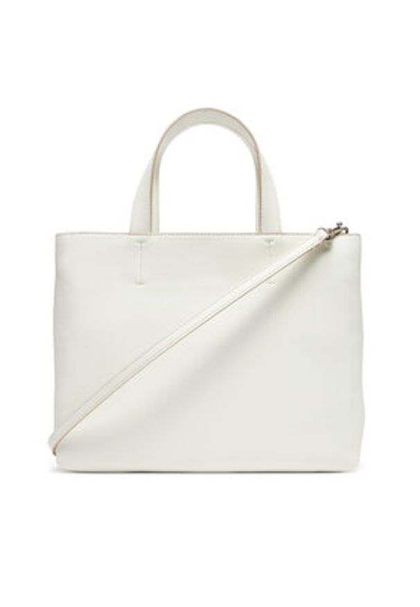 Calvin Klein Jeans Torebka Sculpted Mini Ew Tote LV04K3111G Biały. Kolor: biały. Materiał: skórzane