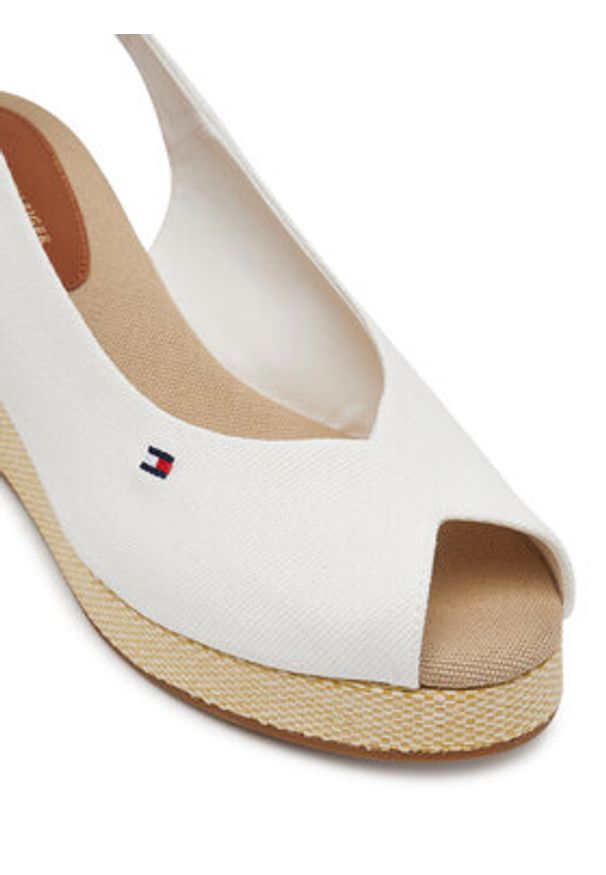 TOMMY HILFIGER - Tommy Hilfiger Espadryle Flag Mid Wedge Espad Slingback FW0FW08595 Biały. Kolor: biały. Materiał: materiał