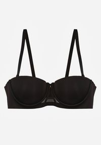Born2be - Czarny Gładki Biustonosz Balkonetka Dalilin. Kolor: czarny. Wzór: gładki #2