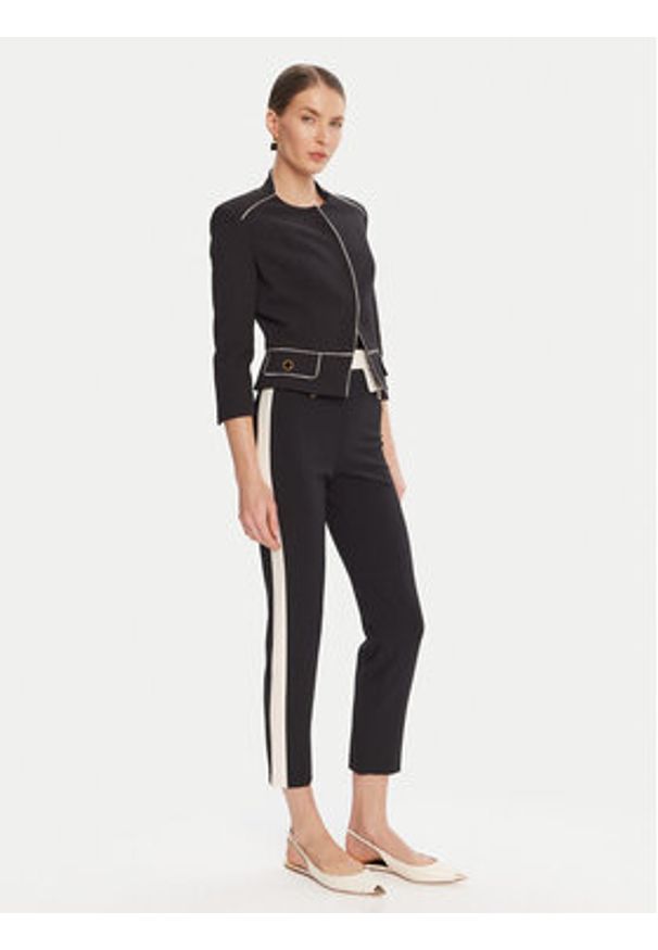 Elisabetta Franchi Spodnie materiałowe PA-T01-56E2-V340 Czarny Regular Fit. Kolor: czarny. Materiał: syntetyk