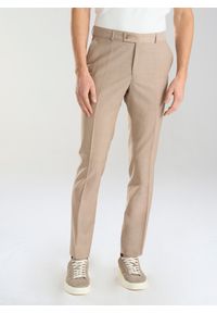 Pako Lorente - PAKO LORENTE – Beżowe wełniane spodnie męskie. Okazja: na ślub cywilny, na wesele, na komunię. Kolor: beżowy. Materiał: wełna. Styl: boho #6