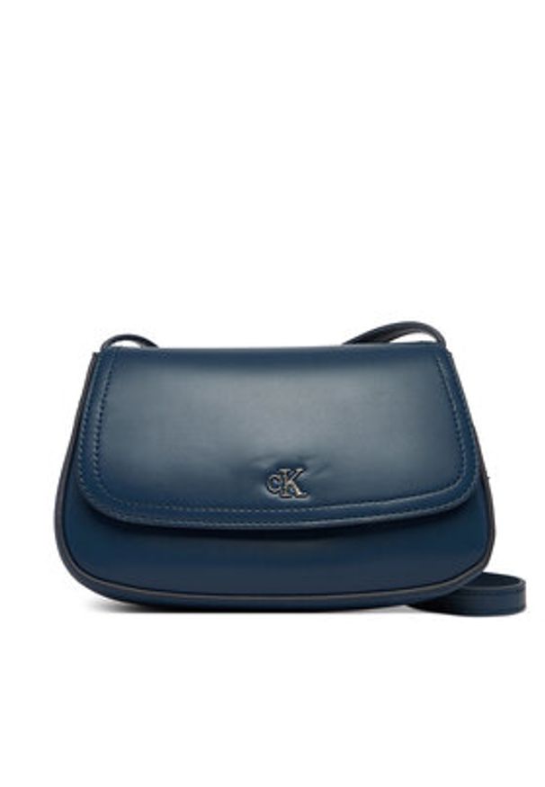 Calvin Klein Torebka Ck Flap Camera Bag LV04F3421G Granatowy. Kolor: niebieski. Materiał: skórzane