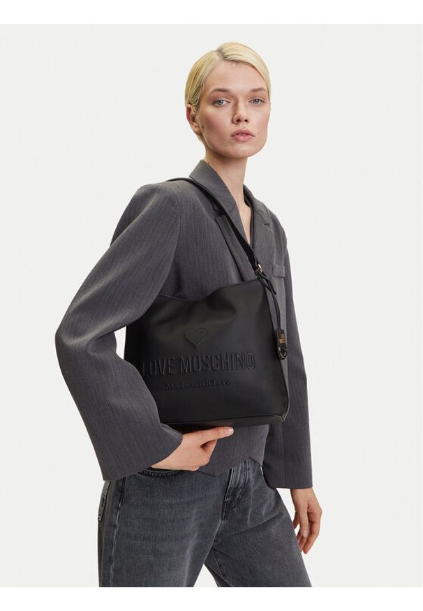 Love Moschino - LOVE MOSCHINO Torebka JC4115PP1ML1000A Czarny. Kolor: czarny. Materiał: skórzane