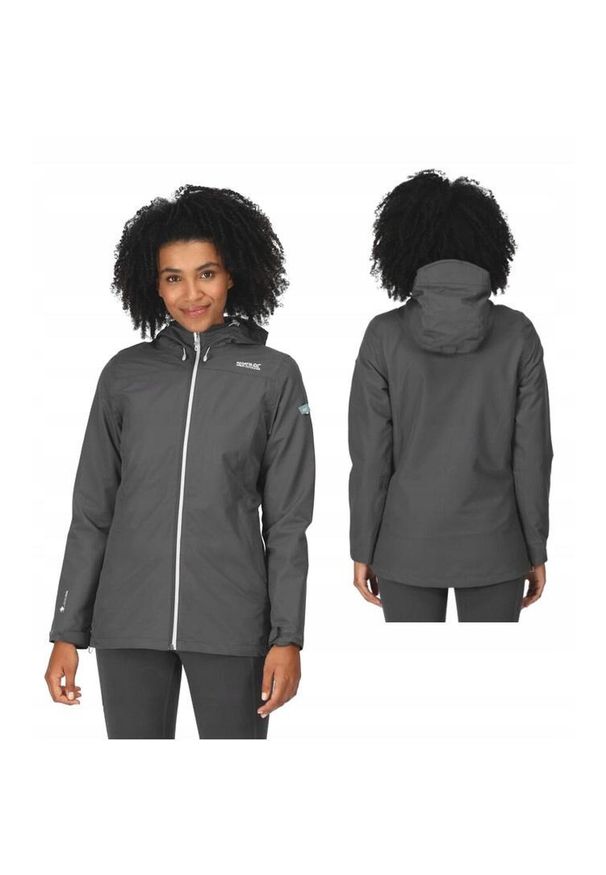 Kurtka przeciwdeszczowa dla kobiet Regatta Hamara III. Kolor: szary. Materiał: poliester. Sport: turystyka piesza