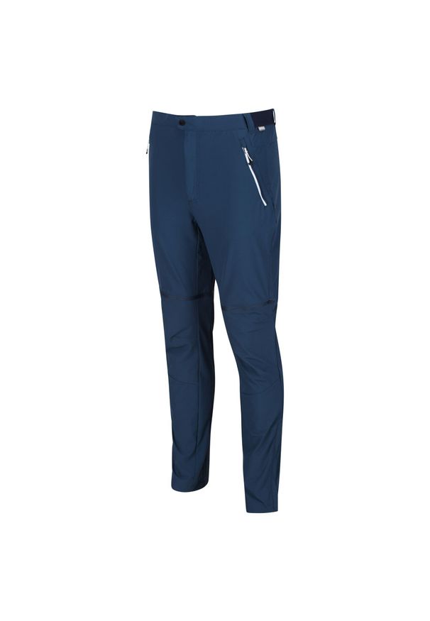 Regatta - Spodnie turystyczne męskie Mountain Zip Off z odpinanymi nogawkami. Kolor: niebieski. Materiał: materiał. Sport: turystyka piesza