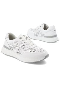 Białe Sneakersy S.Barski Sportowe Obuwie Damskie. Okazja: na co dzień. Zapięcie: sznurówki. Kolor: biały. Materiał: materiał. Szerokość cholewki: normalna #5