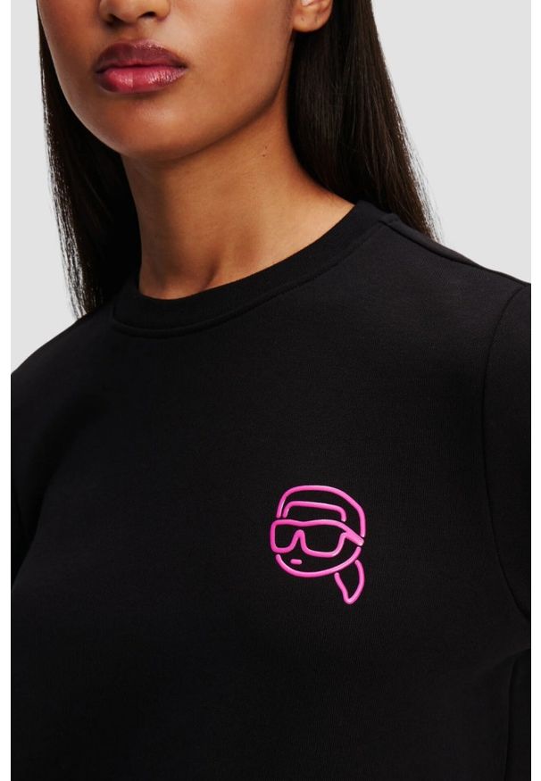 Karl Lagerfeld - KARL LAGERFELD Czarna bluza damska Ikonik 2.0 Jelly, Rozmiar XS. Kolor: czarny. Materiał: bawełna