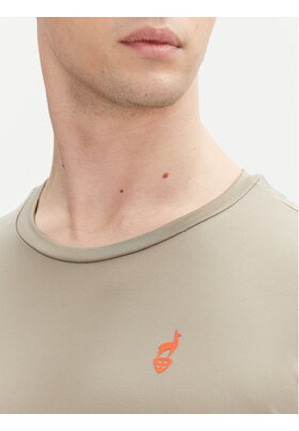 Aulp T-Shirt Tommy Khaki Regular Fit. Kolor: brązowy. Materiał: syntetyk