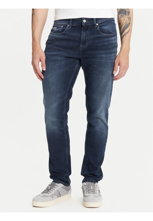 Tommy Jeans Jeansy Scanton DM0DM21899 Granatowy Slim Fit. Kolor: niebieski