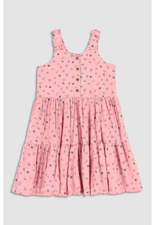 COCCODRILLO - Coccodrillo sukienka dziecięca kolor różowy mini rozkloszowana. Kolor: różowy. Długość rękawa: na ramiączkach. Długość: mini