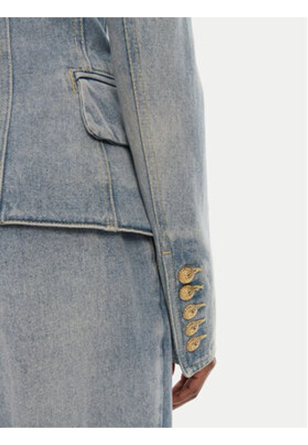 Balmain Marynarka DF0SI509DF17 Niebieski Regular Fit. Kolor: niebieski. Materiał: bawełna