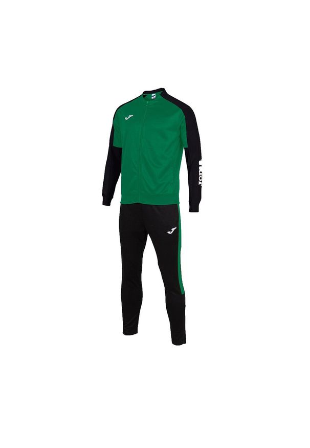 Dres do piłki nożnej męski Joma Boy Eco championship. Kolor: czarny, zielony, wielokolorowy. Materiał: dresówka. Sport: piłka nożna