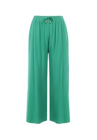Born2be - Zielone Spodnie Sharrill. Kolor: zielony. Materiał: wiskoza. Długość: długie. Wzór: jednolity, aplikacja, gładki. Styl: elegancki #5