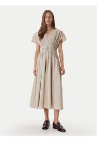 DKNY Sukienka codzienna DJ6D9194 Beżowy Regular Fit. Okazja: na co dzień. Kolor: beżowy. Materiał: bawełna. Typ sukienki: proste. Styl: casual #1