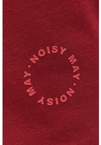 Noisy may - Noisy May Spodnie damskie kolor bordowy gładkie. Kolor: czerwony. Materiał: bawełna, dzianina. Wzór: gładki #2