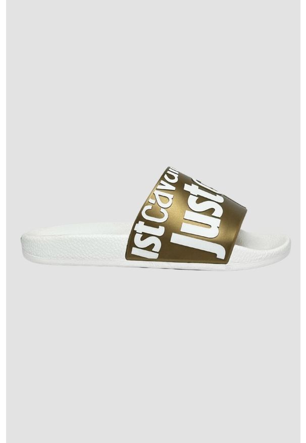 Just Cavalli - JUST CAVALLI Białe klapki Fondo Pool DIS. 1, Rozmiar 38. Kolor: biały