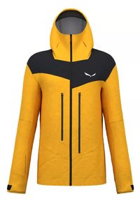 Kurtka narciarska męska Salewa Ortles Ptx 3L M Jacket. Kolor: czarny, wielokolorowy, żółty. Sezon: zima. Sport: narciarstwo