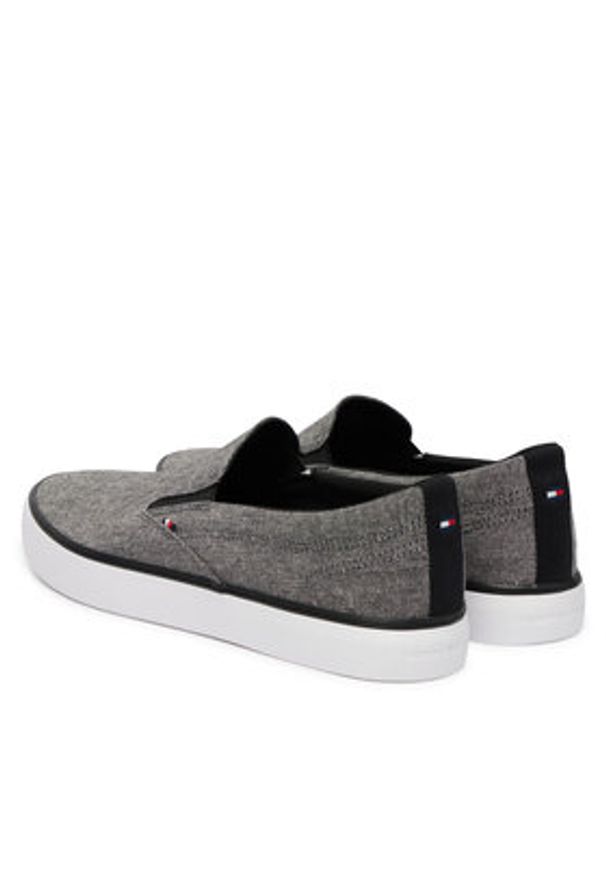 TOMMY HILFIGER - Tommy Hilfiger Tenisówki Harlem Core Ii Slip On Chambray FM0FM05819 Szary. Zapięcie: bez zapięcia. Kolor: szary. Materiał: materiał