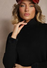 Renee - Czarny Klasyczny Golf z Domieszką Wełny Zoziona. Okazja: na co dzień, na spotkanie biznesowe, do pracy. Typ kołnierza: golf. Kolor: czarny. Materiał: wełna. Długość rękawa: długi rękaw. Długość: długie. Styl: klasyczny #3