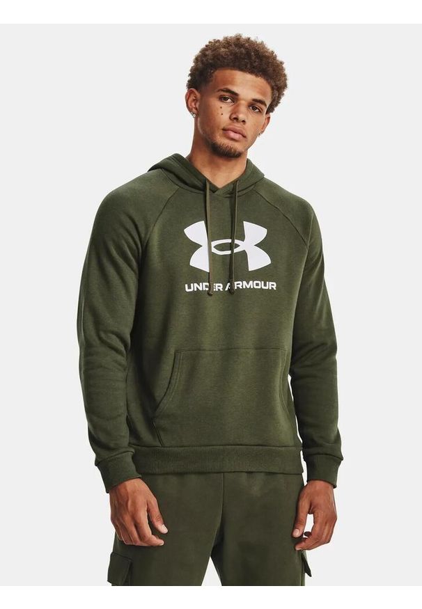 Bluza fitness męska Under Armour Rival Fleece Logo HD. Kolor: zielony. Sport: fitness
