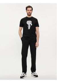 Karl Lagerfeld - KARL LAGERFELD T-Shirt 755425 542241 Czarny Regular Fit. Typ kołnierza: dekolt w karo. Kolor: czarny. Materiał: bawełna #2