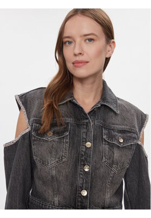 Liu Jo Kurtka jeansowa UA4117 D4891 Szary Regular Fit. Kolor: szary. Materiał: bawełna