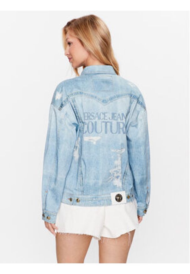 Versace Jeans Couture Kurtka jeansowa 74HAS44P Niebieski Regular Fit. Kolor: niebieski. Materiał: bawełna