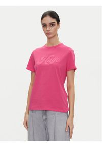 Hugo - HUGO T-Shirt Damacia_4 50539101 Różowy Regular Fit. Kolor: różowy. Materiał: bawełna #1