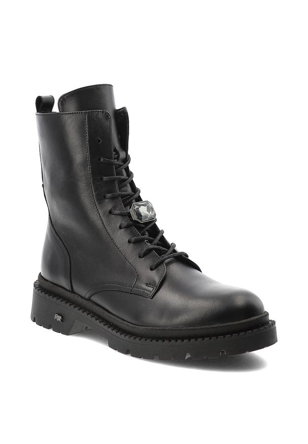 Czarne Botki Karino Skórzane Obuwie Damskie. Okazja: na co dzień. Kolor: czarny. Materiał: skóra. Styl: casual, elegancki