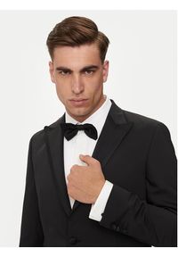 Karl Lagerfeld - KARL LAGERFELD Marynarka 155287-543004 Czarny Slim Fit. Typ kołnierza: dekolt w karo. Kolor: czarny. Materiał: syntetyk #3